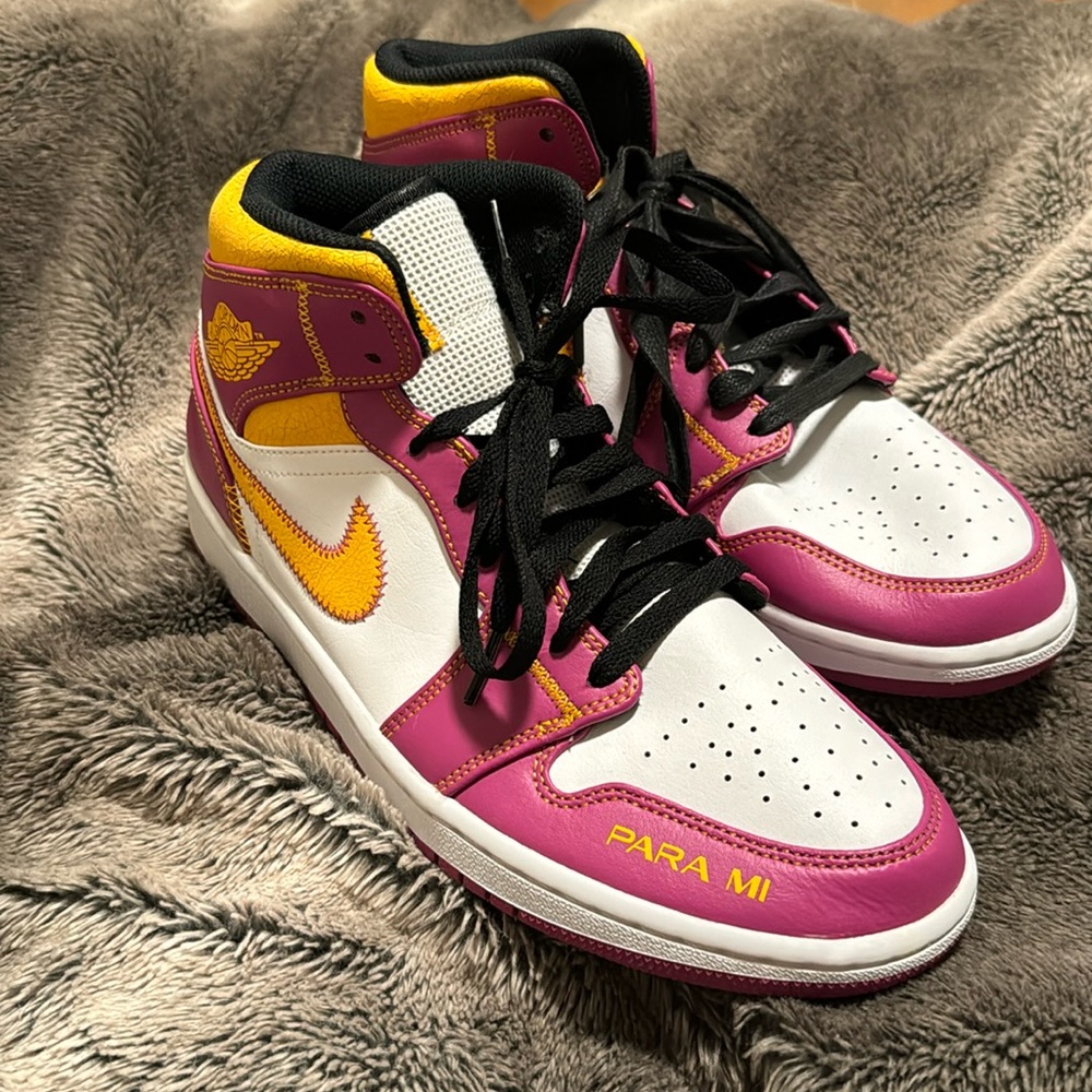Air Jordan 1 Mid Dia de los Muertos Men's Basketball Sneakers DC0350-100 Sz 10